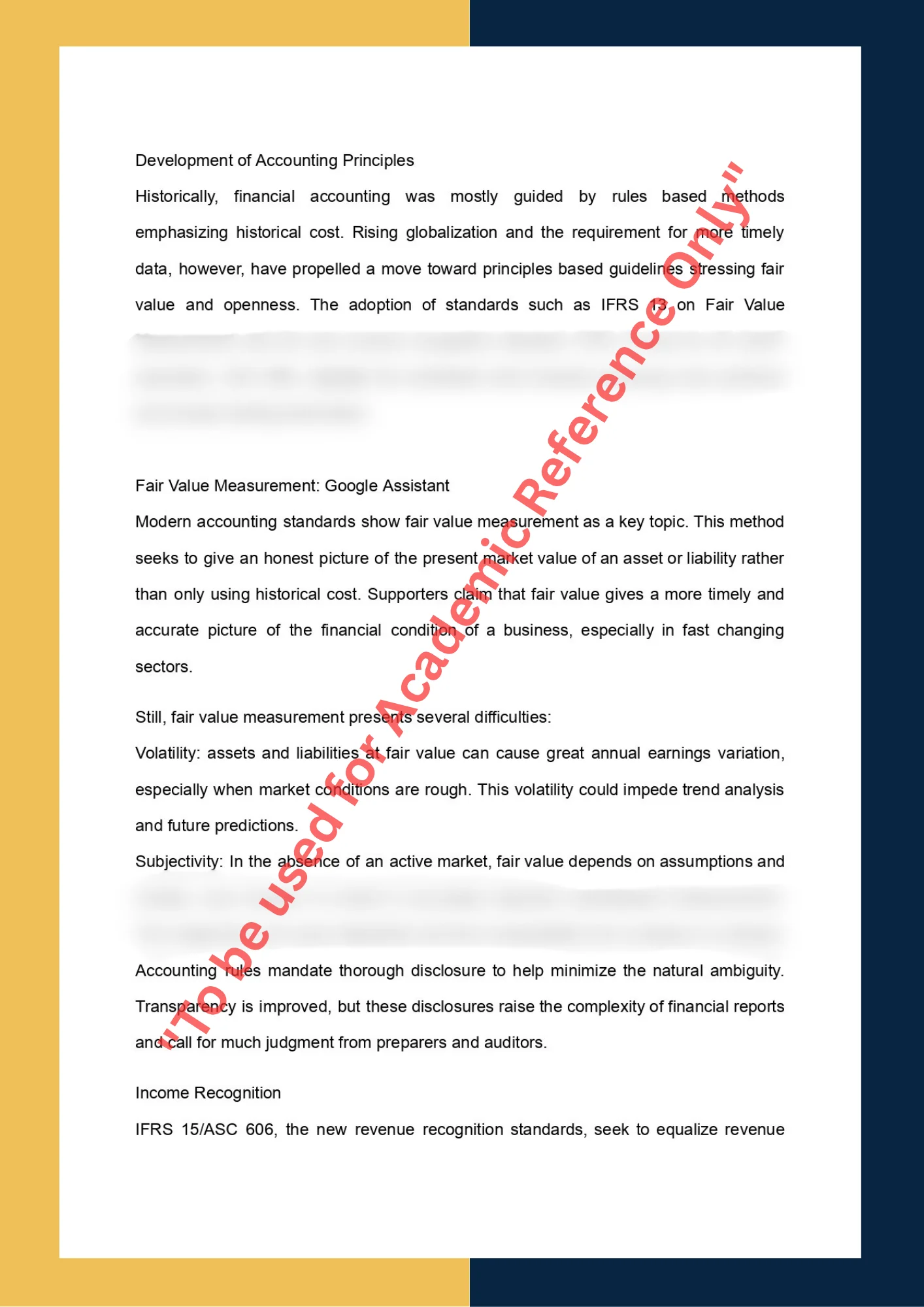 Assignment Sample Of Subject ACCT 101-Financial Accounting 1
